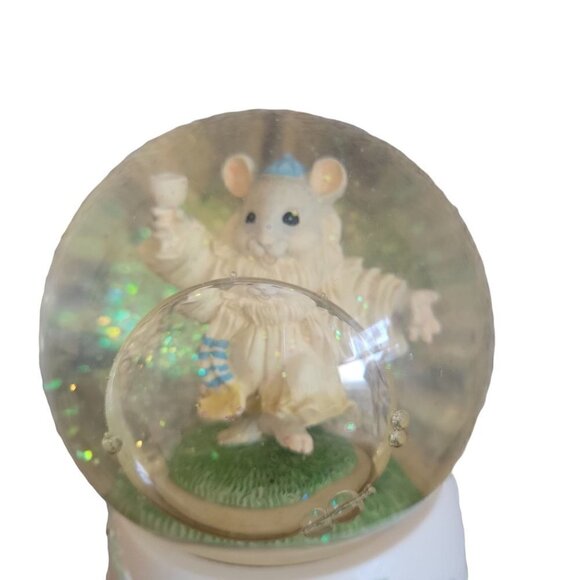 SAN FRANCISCO MUSIC BOX CO SNOW GLOBE RABBI MOUSE L'CHAYIM MUSICAL JEWISH - Picture 14 of 15